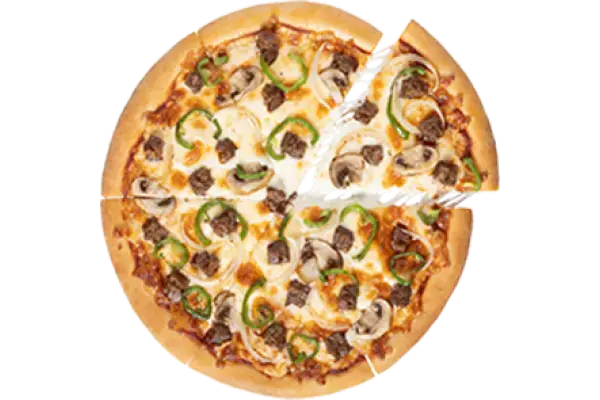 пицца с жареным мясом